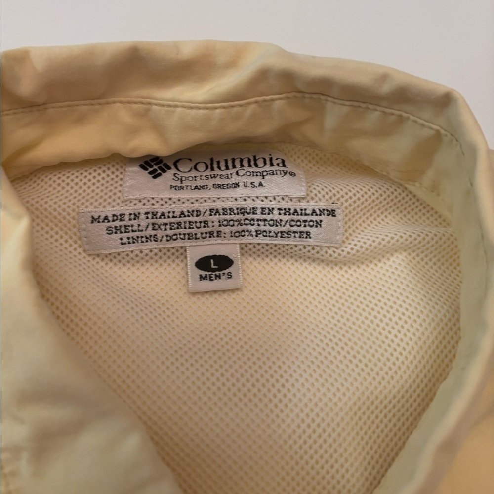 Columbia PFG Short Sleeve Fishing Shirt Men’s L Vented Utility Yellow Cotton - Picture 2 of 7